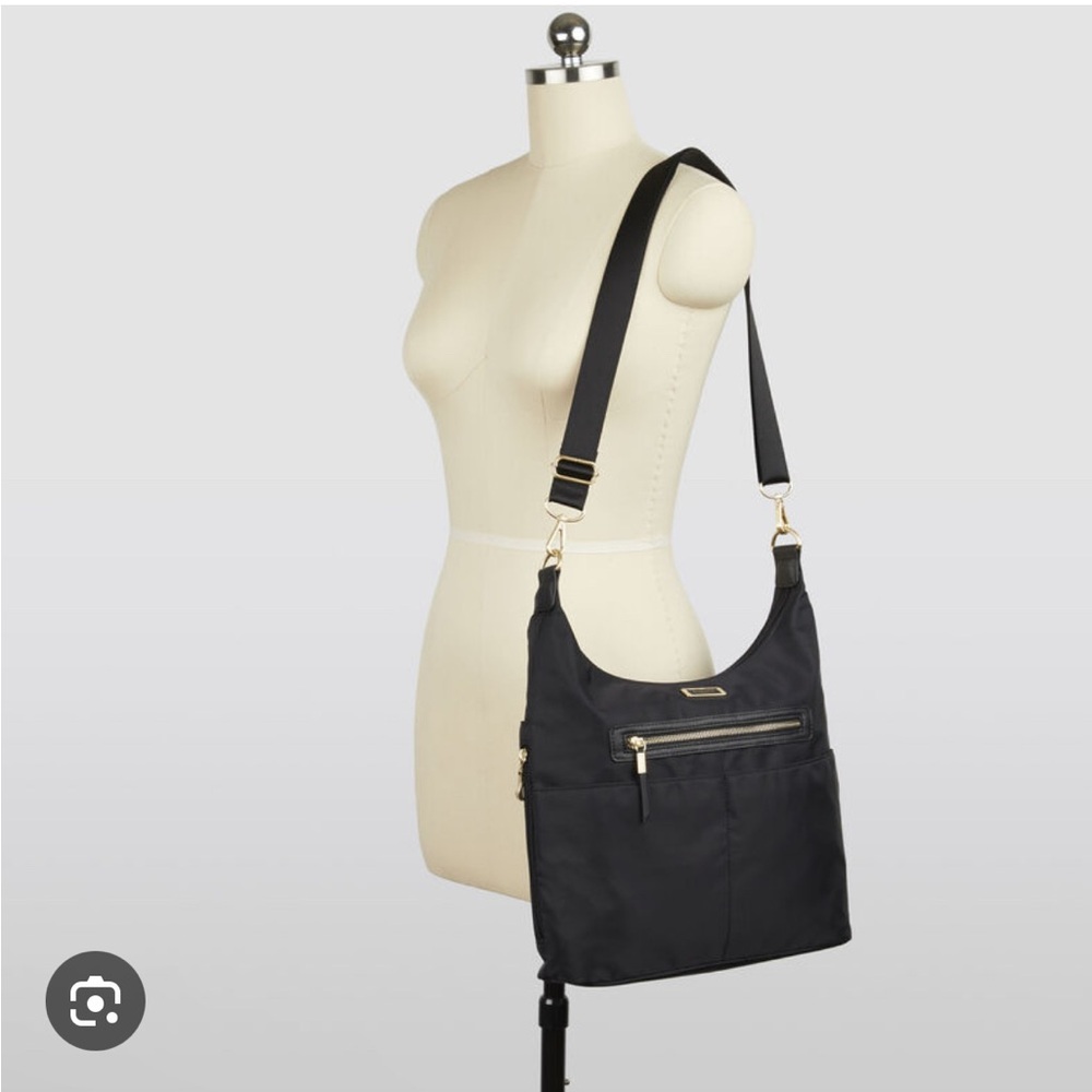 Baggalini Black Samantha Hobo RFID Bag Tote Purse